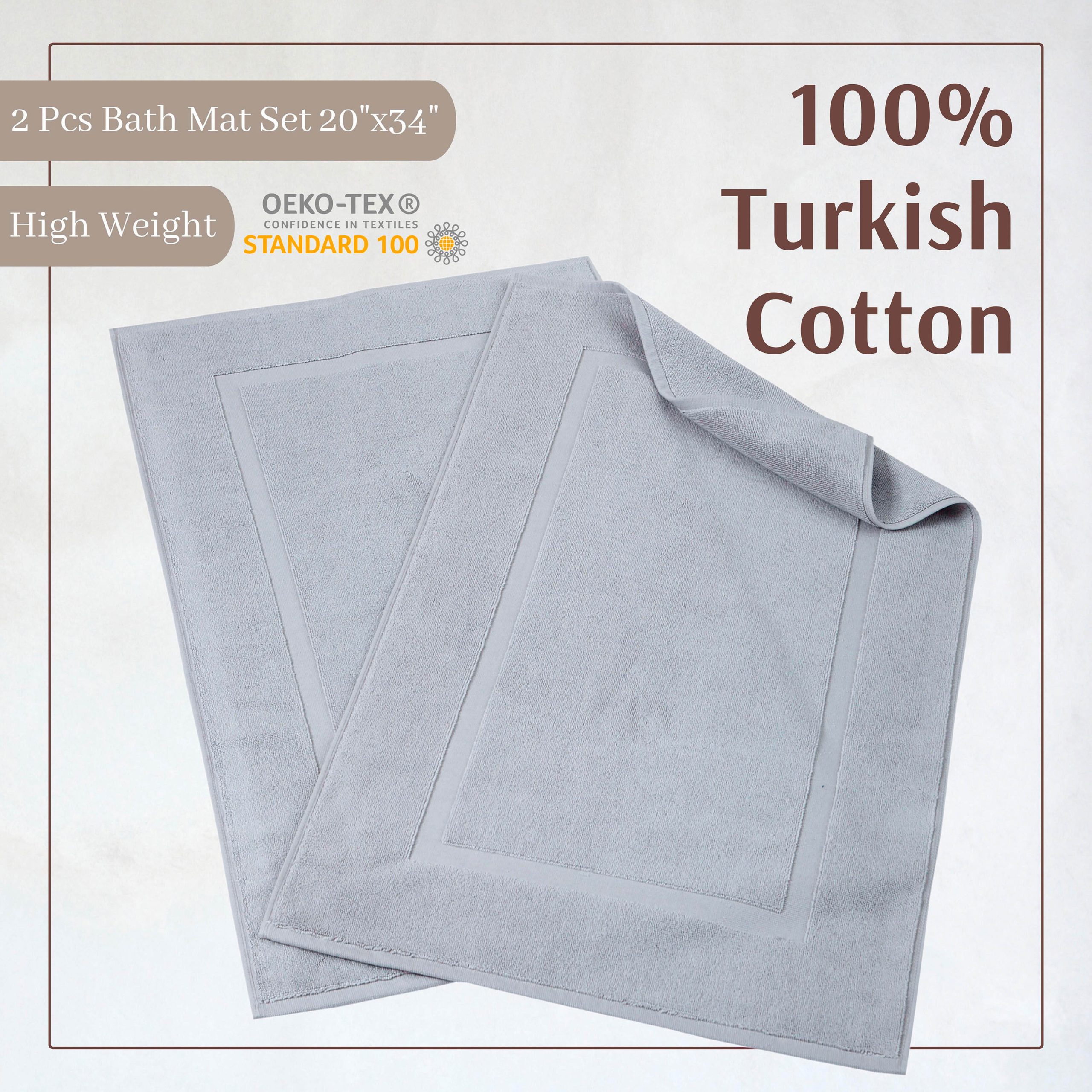 Luxury Home Hotel Soft Turkish Cotton 2 Piece Bath-Mat - 23x40/23x19 - Bed  Bath & Beyond - 23118188
